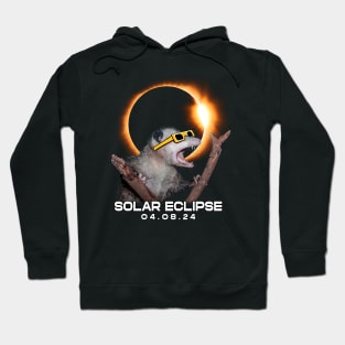 Shadow Explorer: Opossum Watching the Solar Eclipse in Nature Hoodie